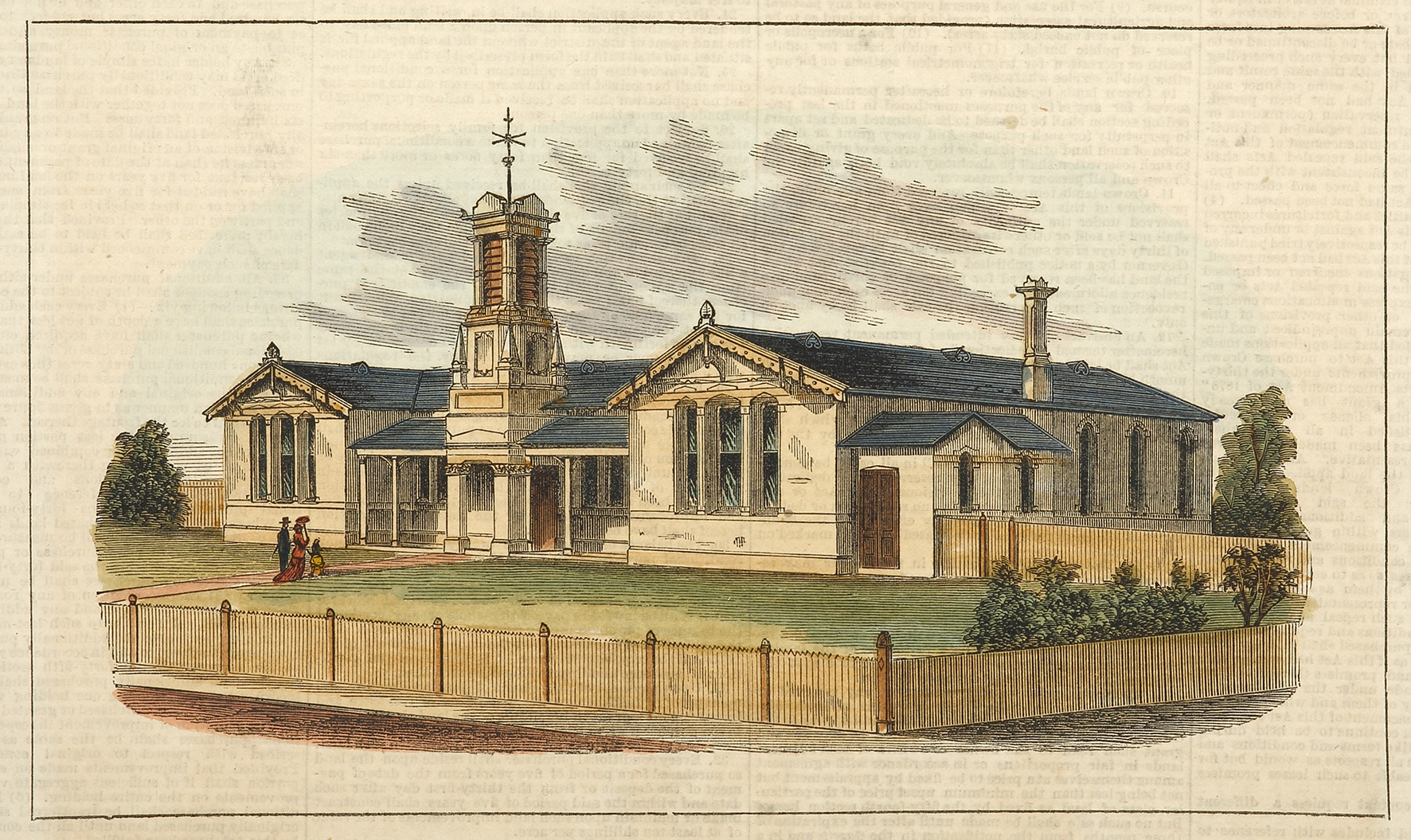 Woollahra Public School. - Antique Print from 1878