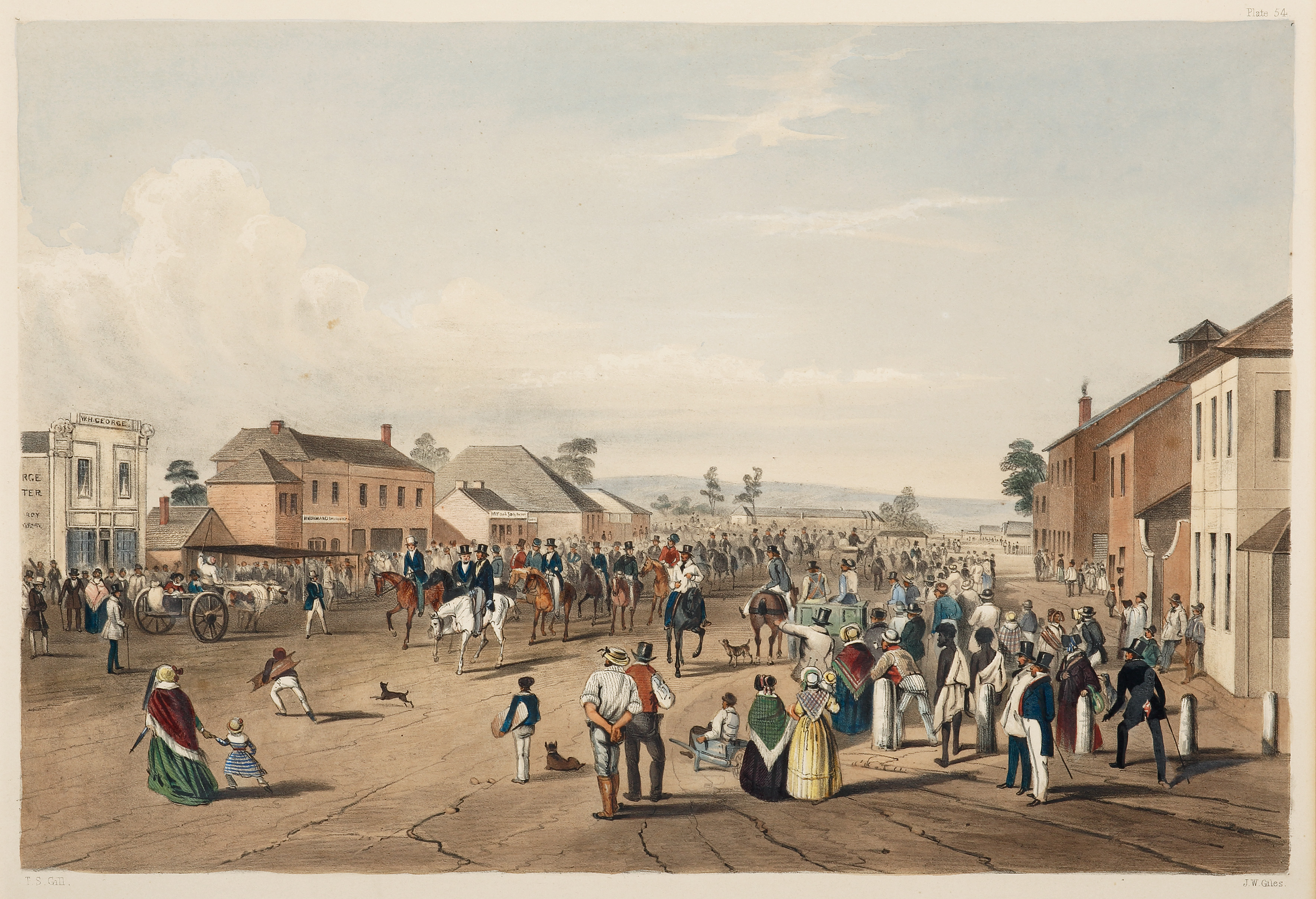 The Departure of Captain Sturt, August 1844. - Antique View from 1847