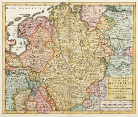 Nuova Carta del Circolo di Westfalia divisio ne'fuoi Vescovadi, Principa Ti, Contee, & c.