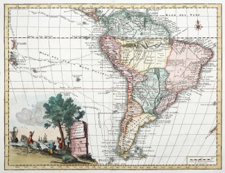 Carta Geografica Della America Meridiona… South America