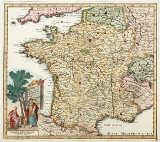 Carta Geografica del Regno di Francia France