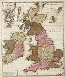 Novissima Prae Caeteris aliis Accuratissima Regnorum Angliae, Scotiae, Hiberniae Tabula Auctore Petri Schenk..