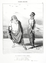 UNE RENCONTRE DE JOYEUX AUGURES.  Les Augures, dit-on, ne pouvaient s'aborder  Sans rire de leur fourberie:  Mais nos chevaliers d'industrie  Se traitent gravement et sans se dérider.