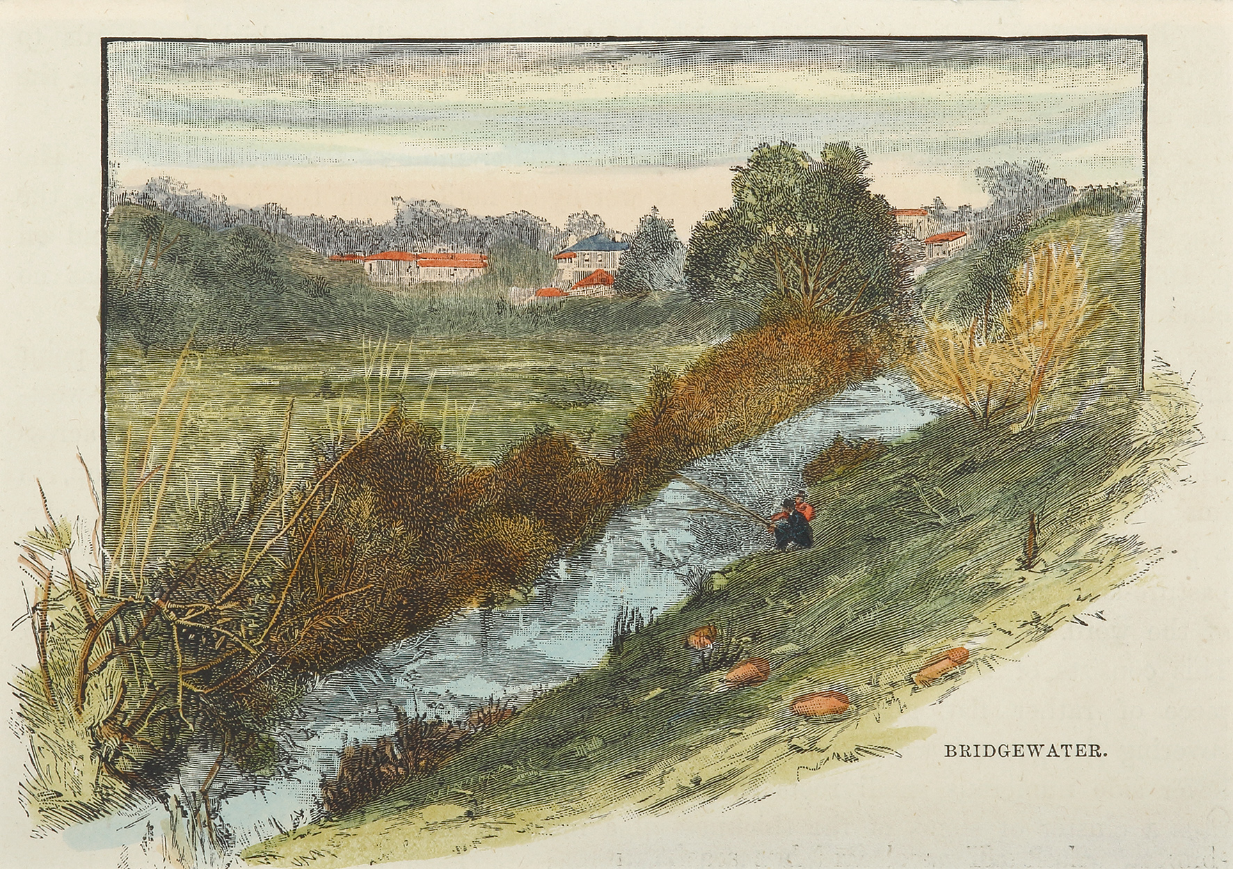 Bridgewater. - Antique Print from 1887