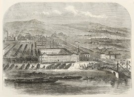 Conflict between workmen and soldiers at the Seraing Ironworks, Belgium.