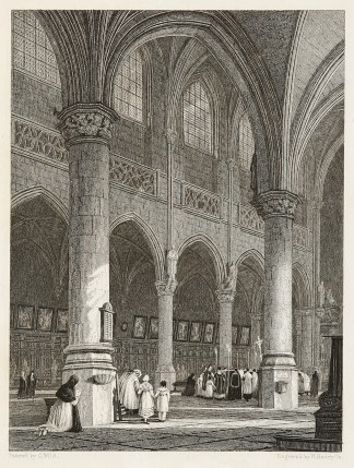 Interior of a Cathedral at Antwerp Belgium, Luxembourg, Netherlands