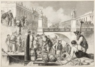 Unlading Fruit-Boats in Berlin Germany