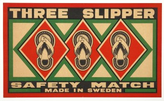 Three Slipper MATCHBOX LABELS