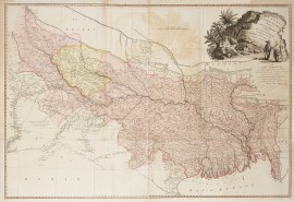 A Map of Bengal, Bahar, Oude & Allahabad with part of Agra and Delhi Exhibiting the Courses of the Ganges from Hurdwar to the Sea by James Rennell, F.R.S.