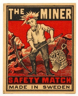 The Miner MATCHBOX LABELS