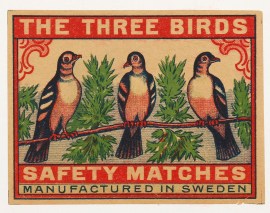 The Three Birds MATCHBOX LABELS The Three Birds
