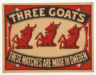 Three Goats [Red] MATCHBOX LABELS