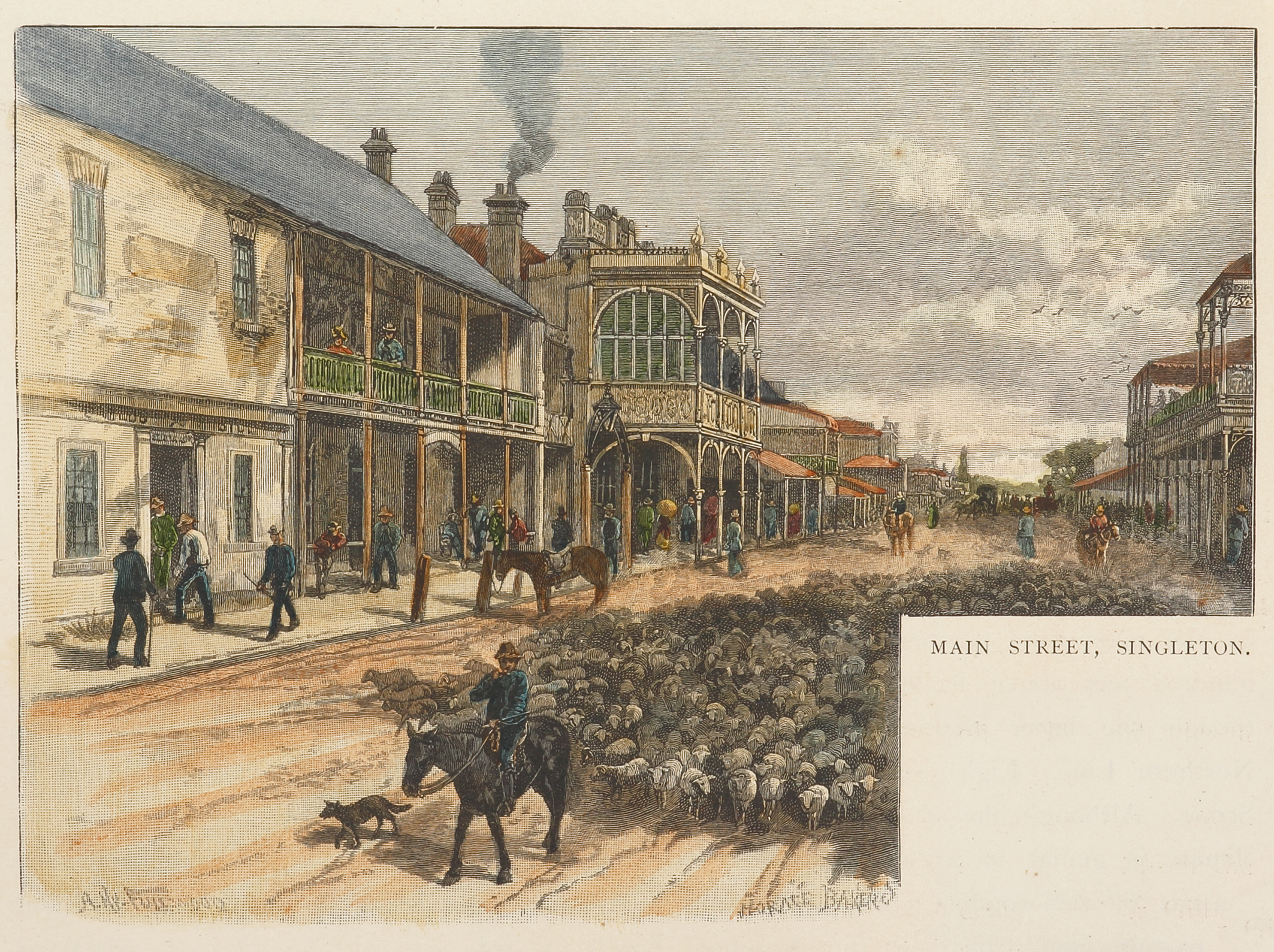 Main Street, Singleton - Antique View from 1886