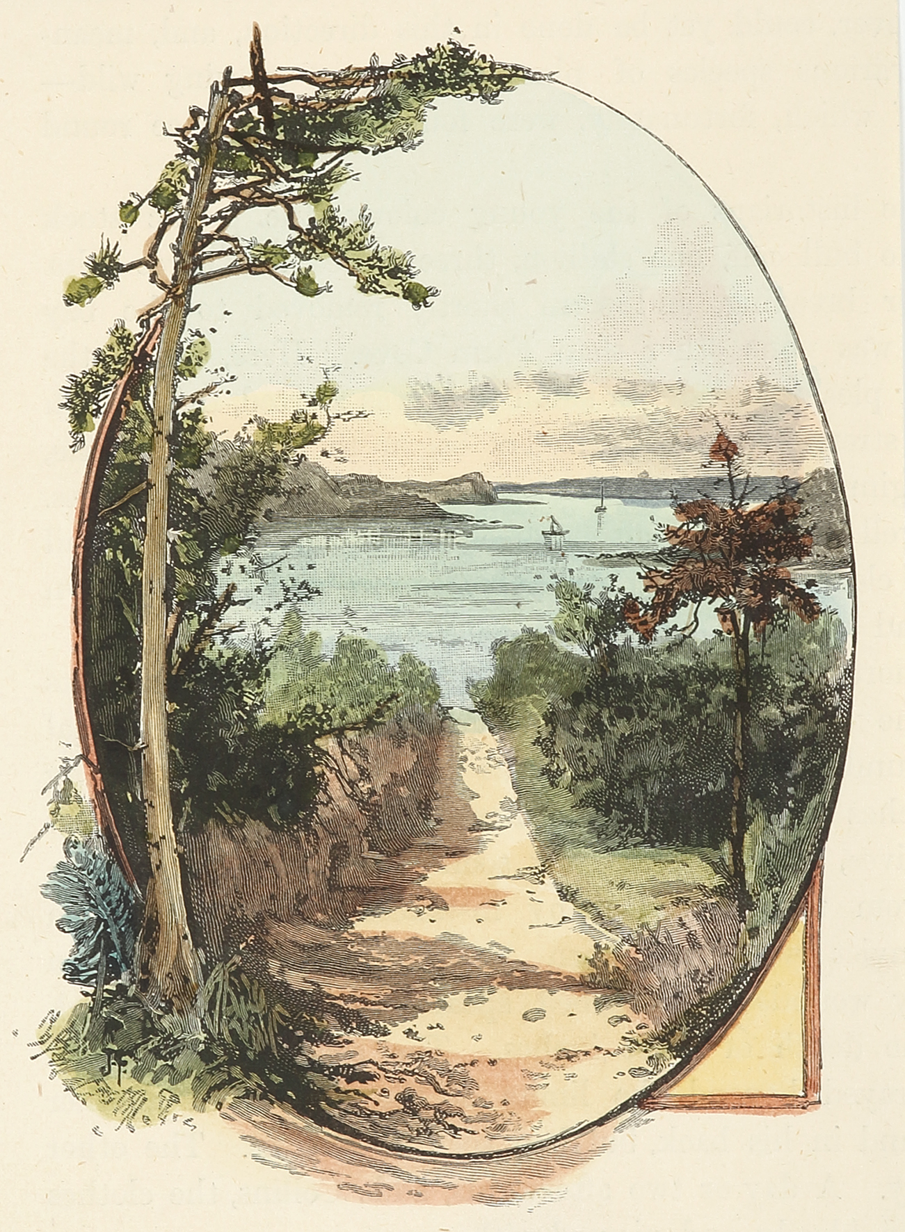 Double Bay - Antique Print from 1887