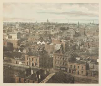 Birds Eye View. Melbourne. - Antique View from 1890