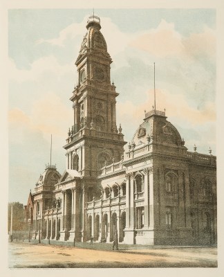 Collingwood Town Hall Melbourne. - Antique Print from 1890