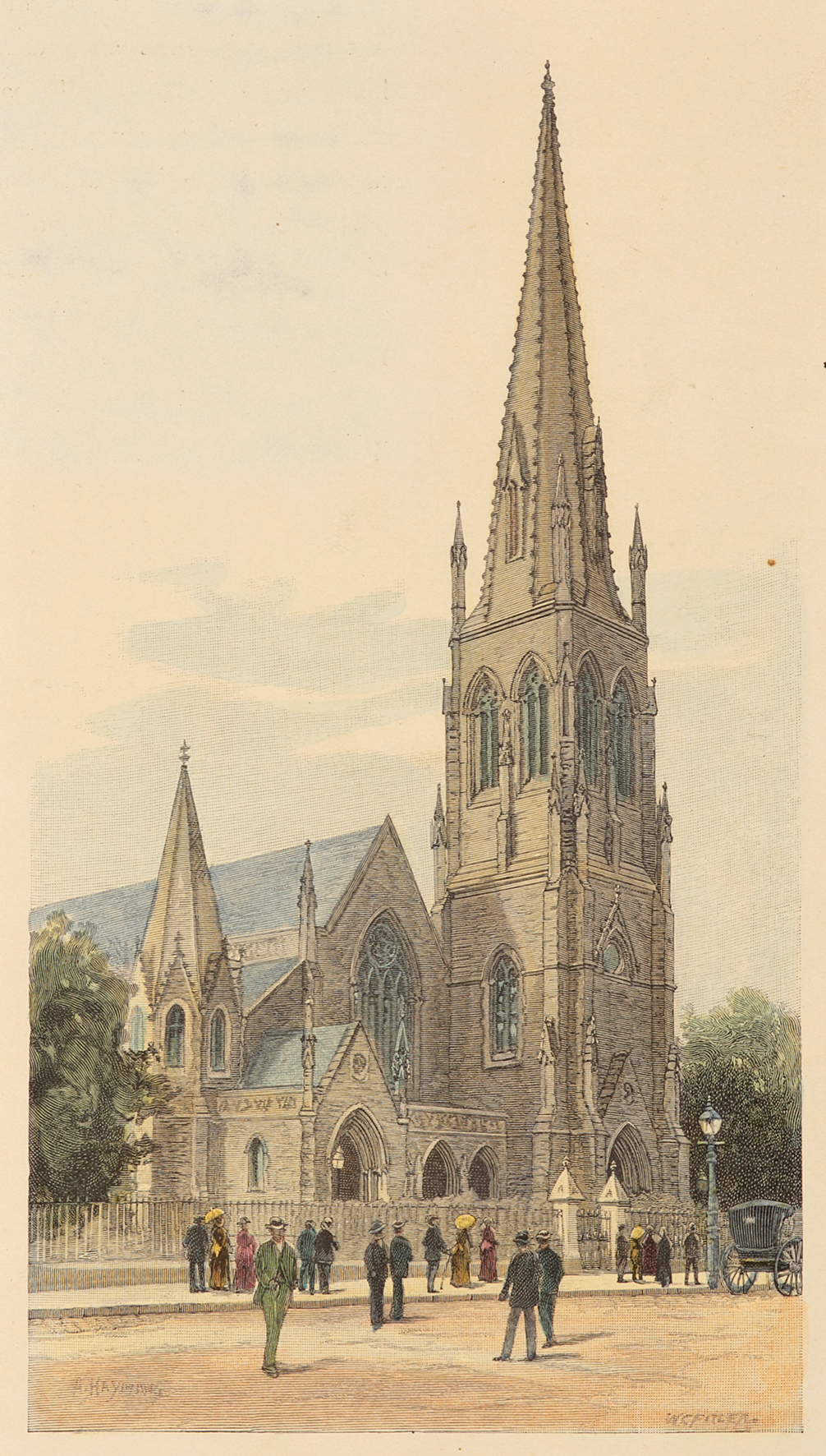 The Wesley Church. - Antique Print from 1886