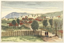 The Camp of the New Zealand Armed Constabulary, Taranaki.