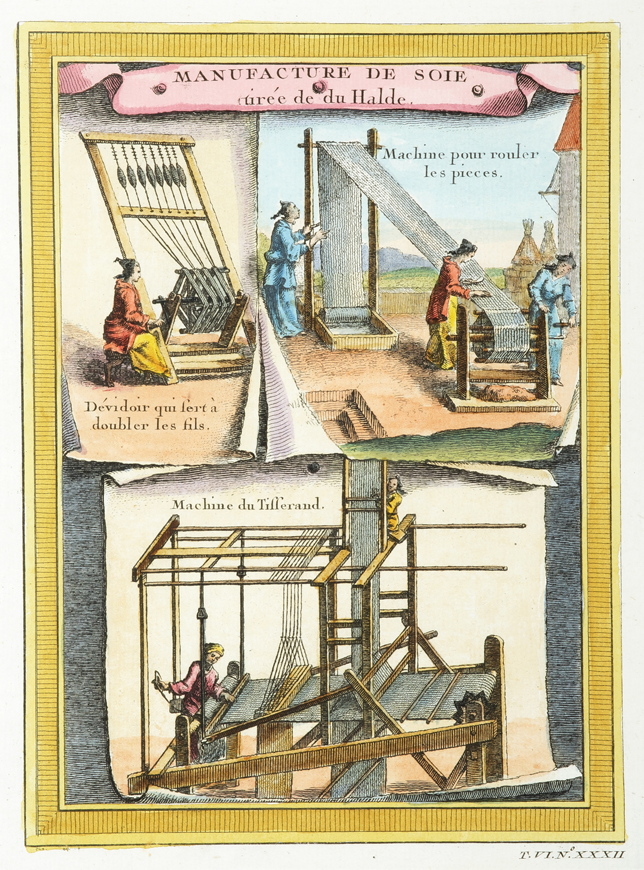 [Silk Manufacture in China 1764] - Antique Print from 1764
