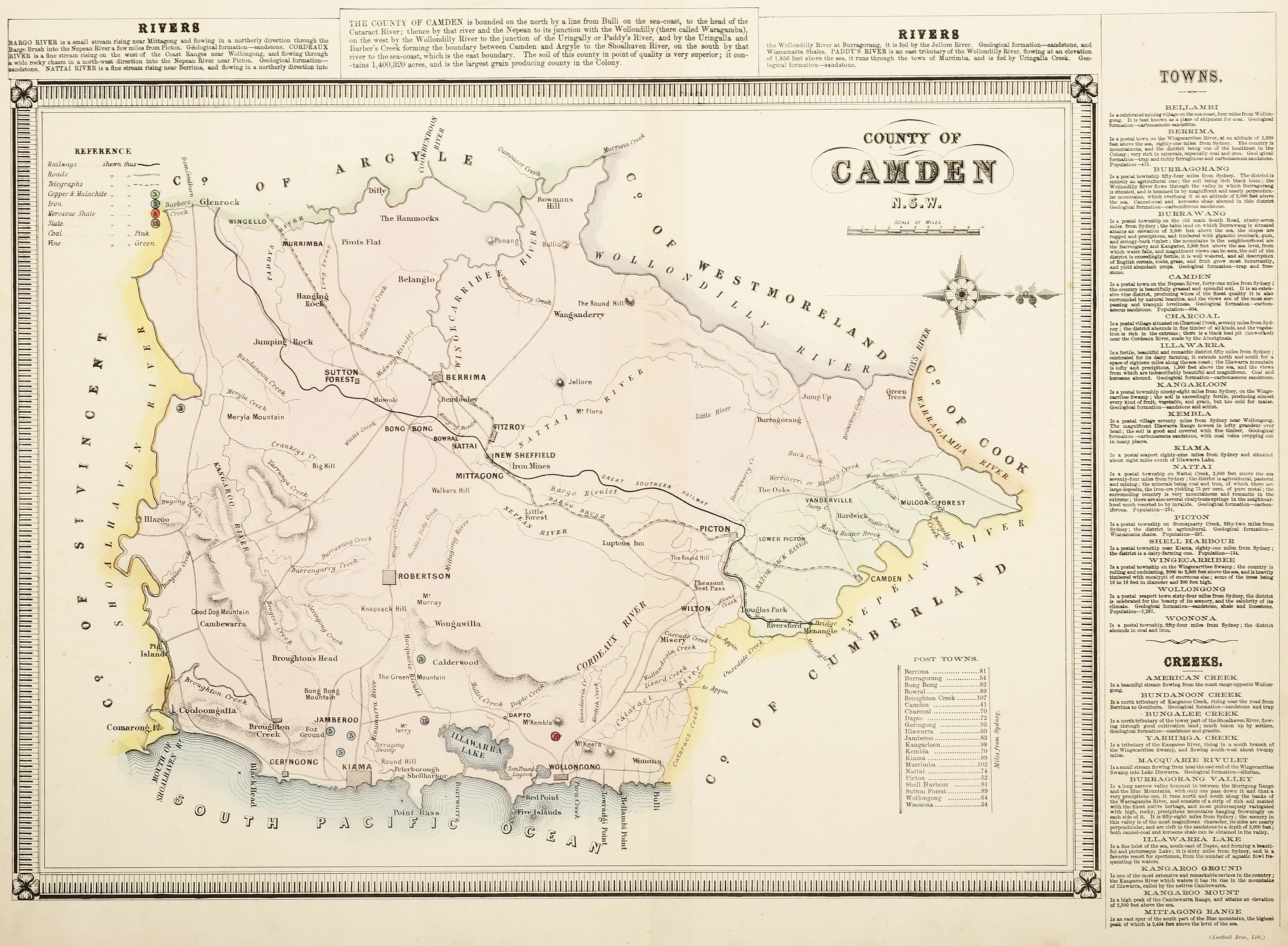 County of Camden N.S.W. - Antique Map from 1879