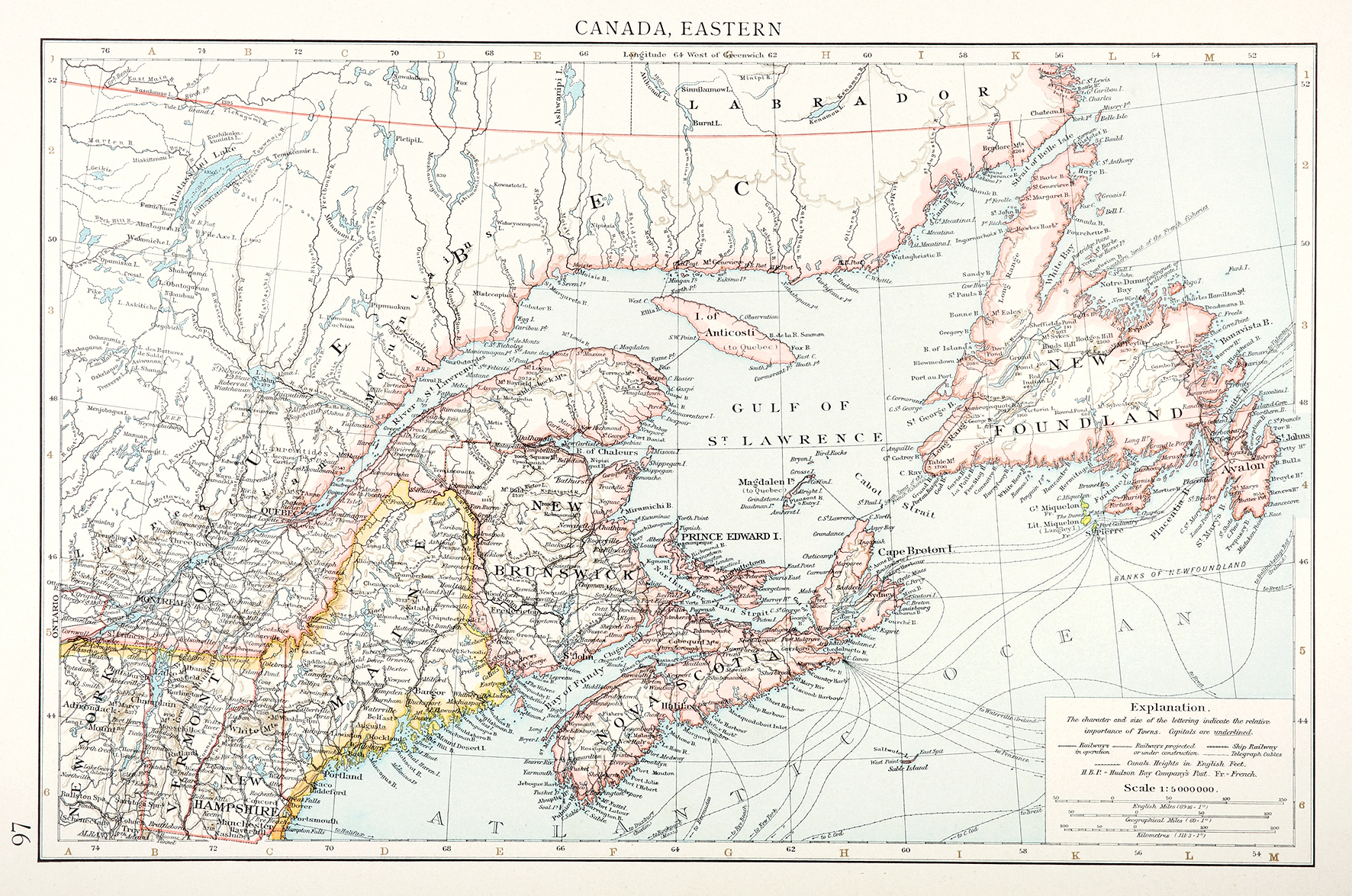 Canada, Eastern - Antique Map from 1901