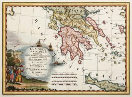 La Morea, la Livadia, e porzione della Tessaglia, e Dell' Epiro con la parte occidentale dell' arcipelago. V. Foglio della carta generale dell' Ungheria e della Turchia Europea
