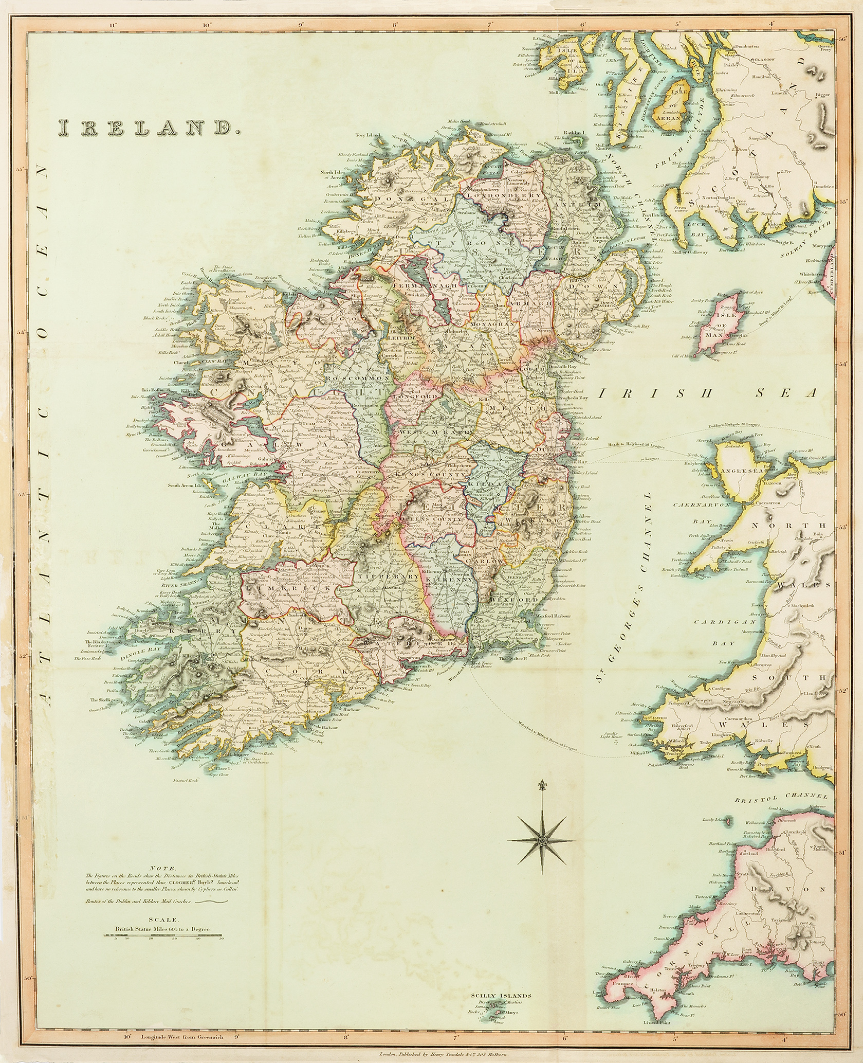 Ireland - Antique Print from 1829