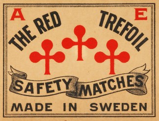The Red Trefoil. MATCHBOX LABELS