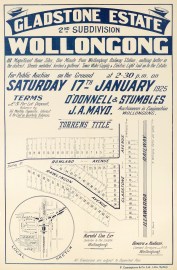 Gladstone Estate 2nd Subdivision Wollongong Real Estate subdivision posters Gladstone Estate 2nd Subdivision Wollongong