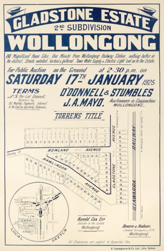 Gladstone Estate 2nd Subdivision Wollong… Real Estate Subdivision Posters