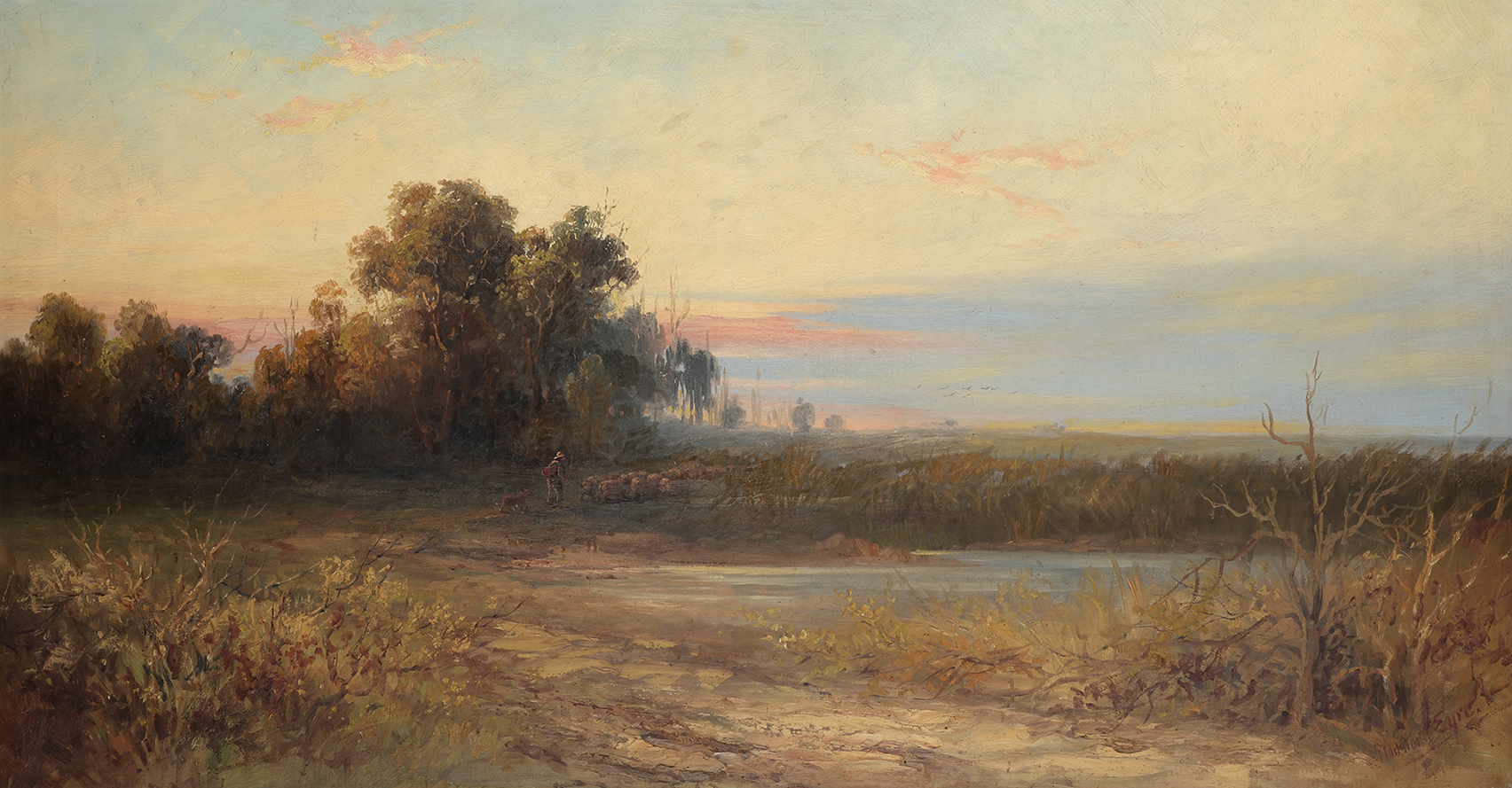Bush Sunset. - Vintage Painting from 1930