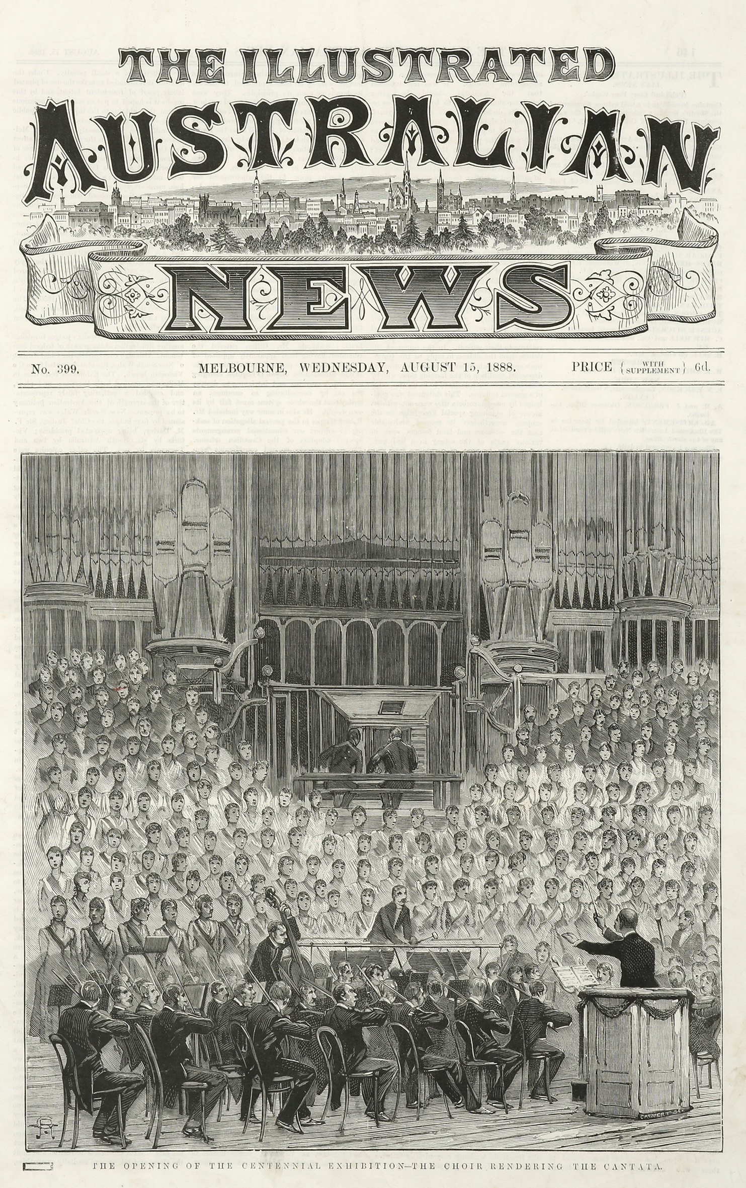 The Opening of the Centennial Exhibition-The Choir Rendering the Cantata. - Antique View from 1880