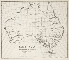 Australia Map Indicating the Position of Principal Deposits of Silver-Lead, Zinc Localities Shown Thus----