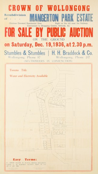 Crown of Wollongong Resubdivison of Mang… Real Estate Subdivision Posters