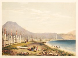 Te Henheu’s Old Pah of Waitahanui, at Taupo Lake. NEW ZEALAND Te Henheu's Old Pah of Waitahanui, at Taupo Lake.