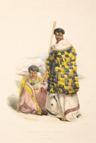 Mungakahu, Chief of Motupoi and his Wife… NEW ZEALAND
