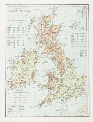Physical Map of the British Islands. BRITISH ISLES