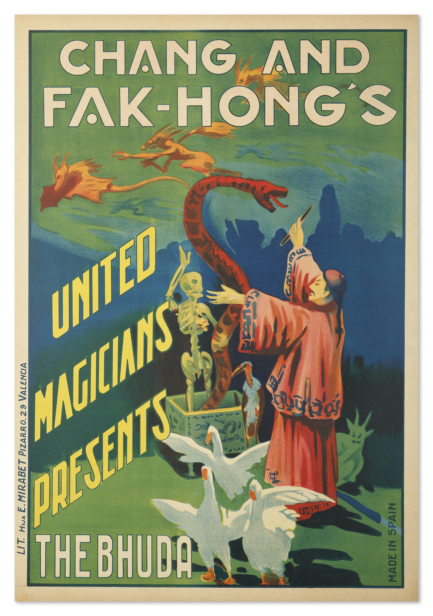 Chang and Fak-Hong's United Magicians Presents The Budha. sic - Vintage Print from 1922