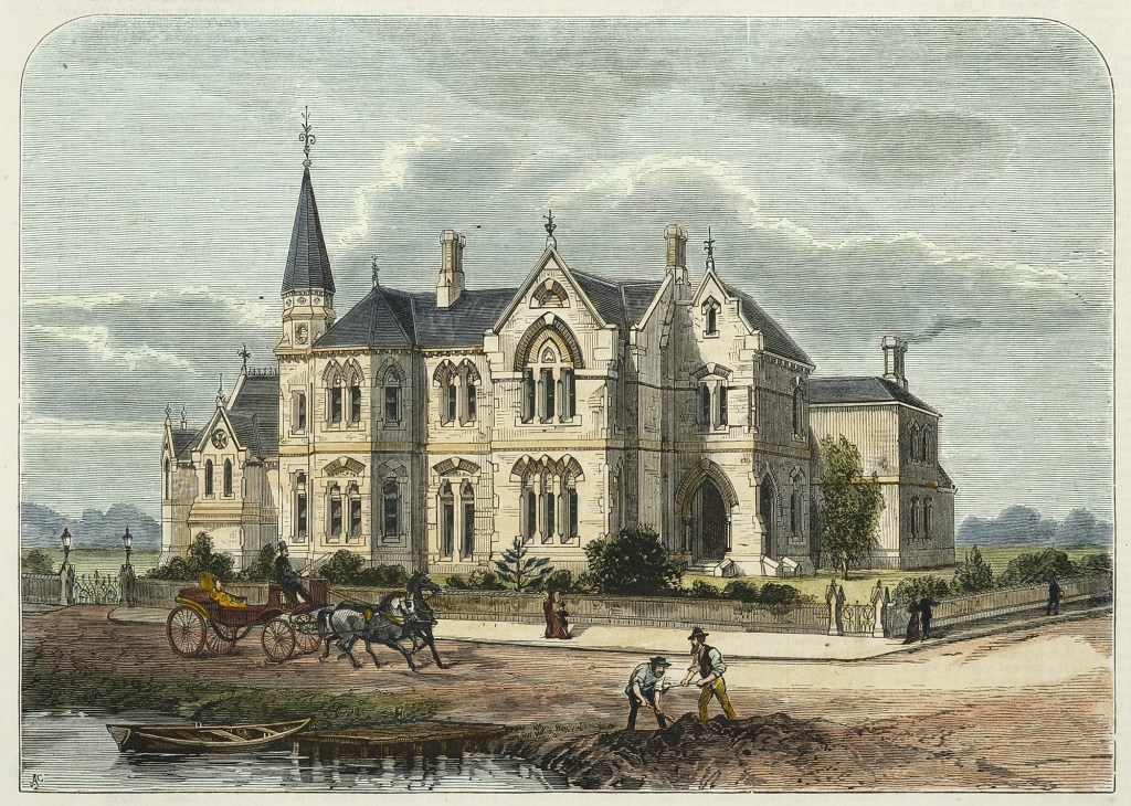 Court, Ballarat. Antique Print Map Room