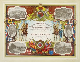 INVITATION- Australian Commonwealth Celebrations. The Government of Victoria requests the Honour of the presence of …at The Royal Review at Flemington on Friday the 10th of May 190 SUBJECTS A-Z INVITATION- Australian Commonwealth Celebrations. The Government of Victoria requests the Honour of the presence of ...at The Royal Review at Flemington on Friday the 10th of May 190