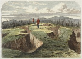 The war in New Zealand: Interior of Puke Wharangi Pah After the Conflict of April 29.