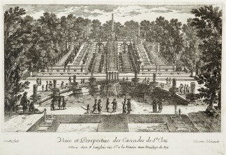 Veue et Perspective des Cascades st St. … Architecture