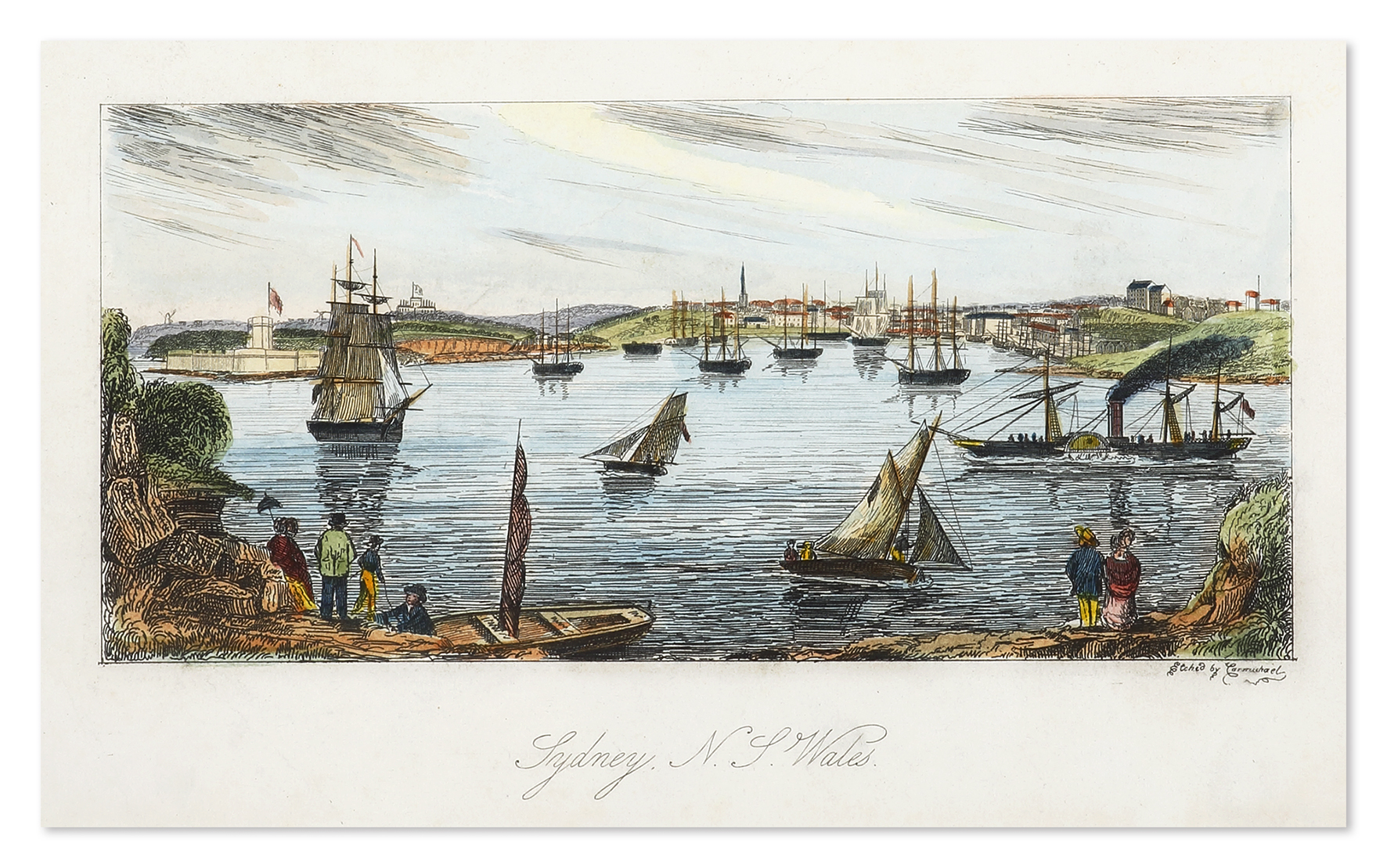 Sydney, N.S. Wales - Antique Print from 1848