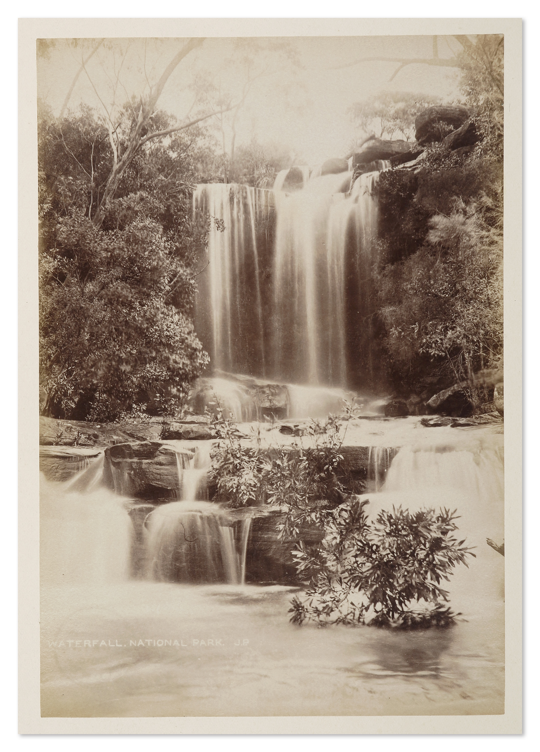 Waterfall. National Park [Royal National Park] - Antique Photograph from 1885