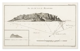Vue du Côte N.O. de Masafuero. South America
