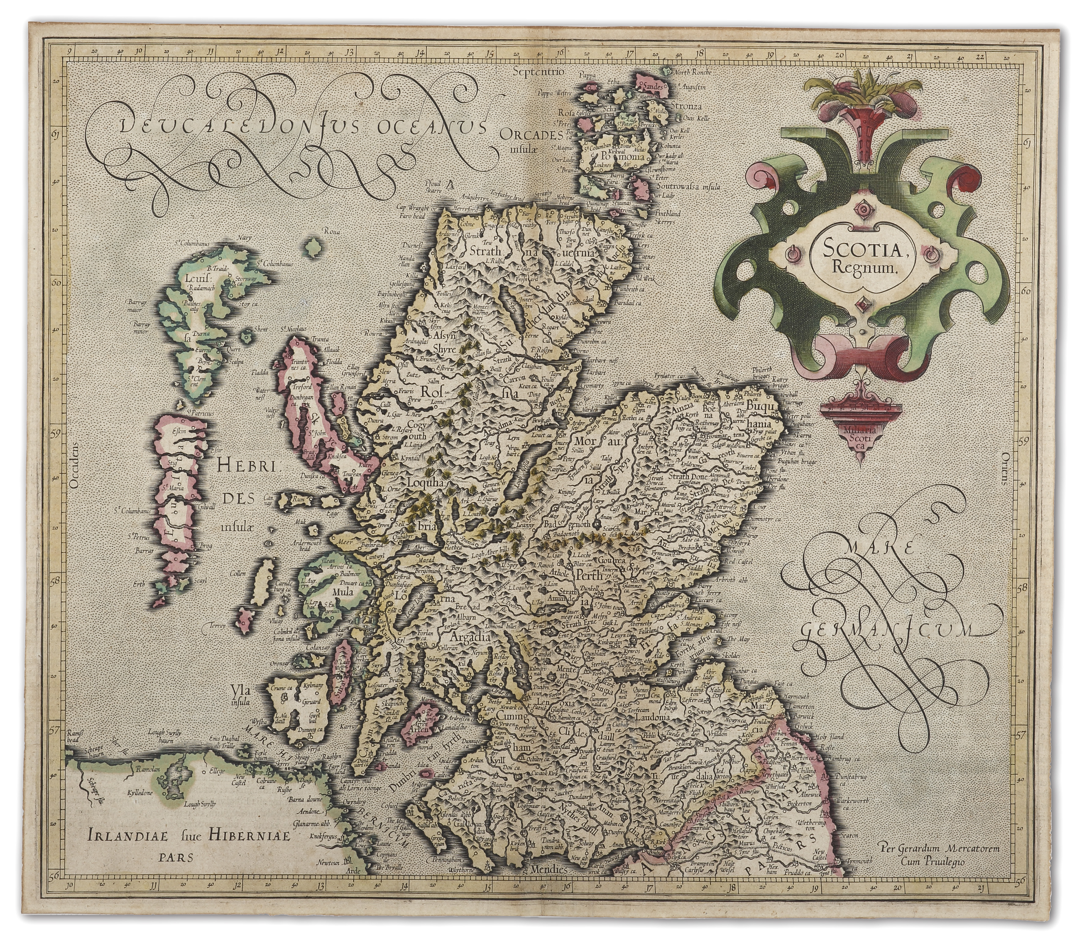 Scotia Regnum. BRITISH ISLES Scotia Regnum. - Antique Map from 1623