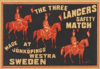 The Three Lancers Safety Match. MATCHBOX LABELS