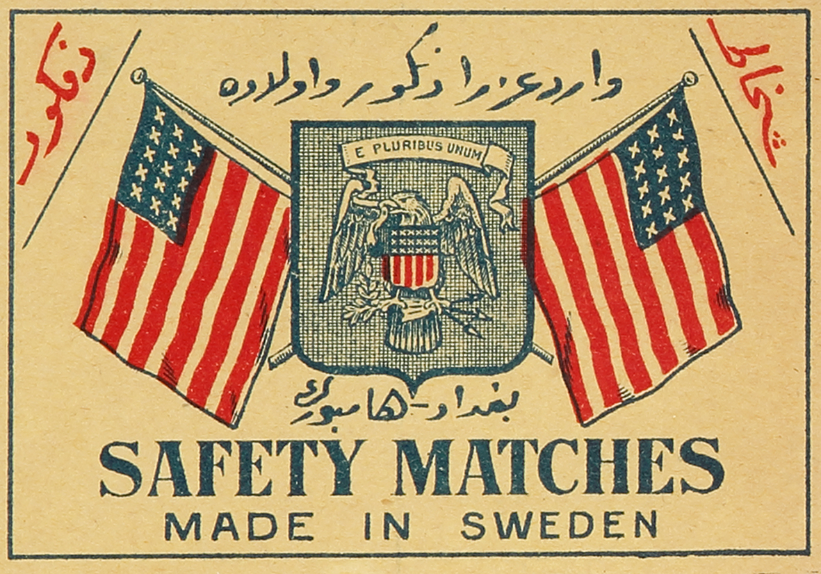 Safety Matches - Antique Print from 1900