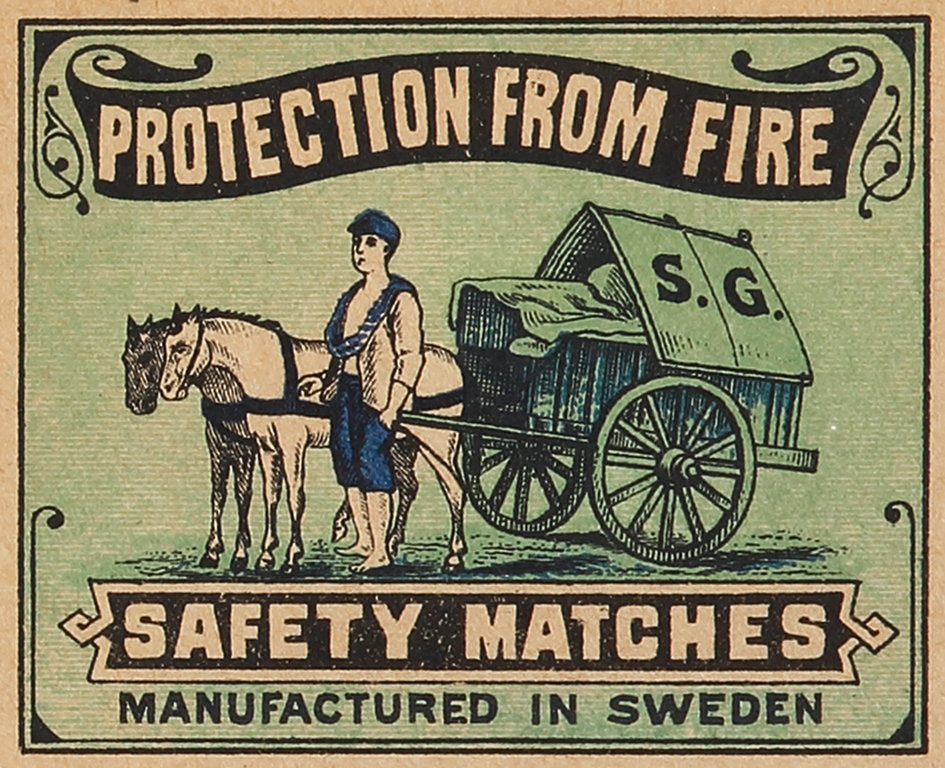 Protection from Fire - Antique Print from 1900