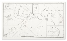 Cap Providence avec la Baye et les mouillages qu'on trouve au N.N.E. de ce Cap. Anse St.David. Baye de L'Isle. Baye Puzling. Baye du Cap Upright. Baye Dauphin.